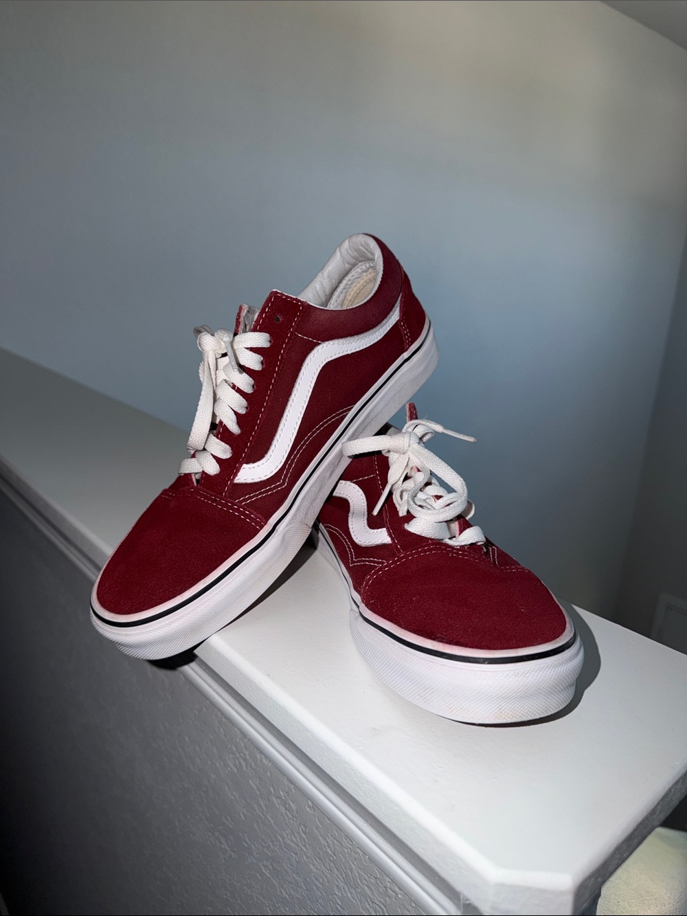 Vans Old Skool Low-Top Sneakers - Burgundy & White